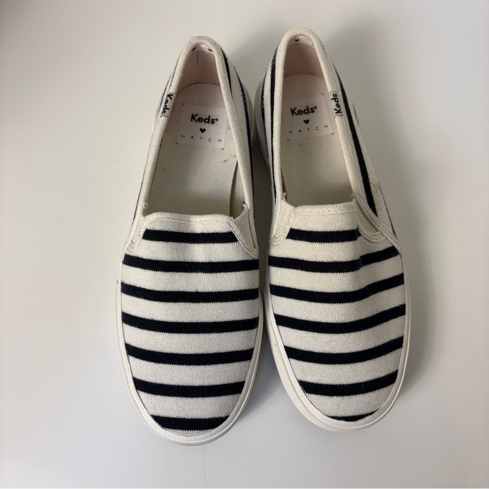 KEDS x HATCH Double Decker Bateau Stripe Slip On Sneakers - Picture 3 of 6